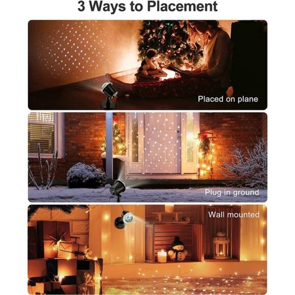 Christmas Projector Lights Outdoor, Snowflake Lights Projector Weatherproof - Picture 5 of 6